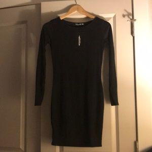 Black ribbed dress